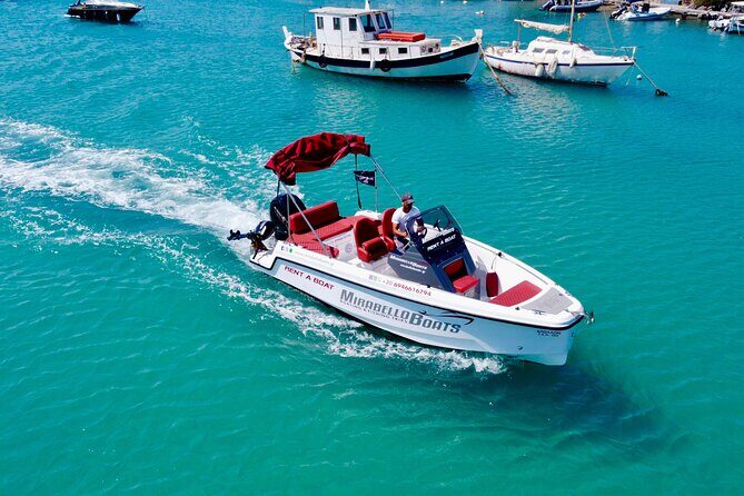 4-Hour Private Boat Rental Without Skipper at Agios Nikolaos - Agriomantra Beach at the Gorge Exit: Picnic-Ready and Naturally Shaded