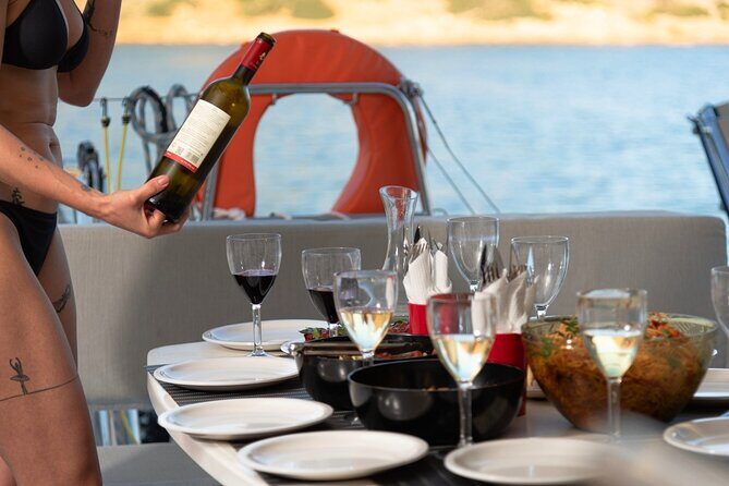 Ag. Nikolaos: Catamaran Trip with Sushi, Drinks, & Water Toys - Practical tips: towels, sunscreen, meeting the marina, and staying comfortable