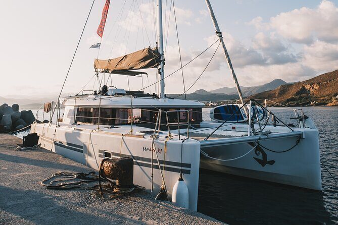 Balos & Gramvousa Luxury Catamaran Sailing Cruise from Kissamos - Balos Lagoon: turquoise water, SUP time, and a swim-to-shore reality check