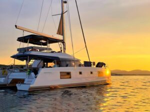 Chania: Afternoon Catamaran trip - Dinner, Drinks & Sunset - The catamaran setup: space to lounge, music to keep it light