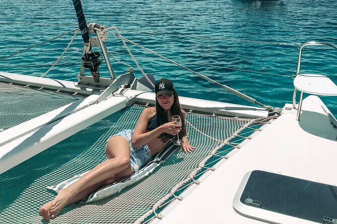 Chania: Afternoon Catamaran trip - Dinner, Drinks & Sunset - Dinner on board: Mediterranean meal + unlimited white wine and beer