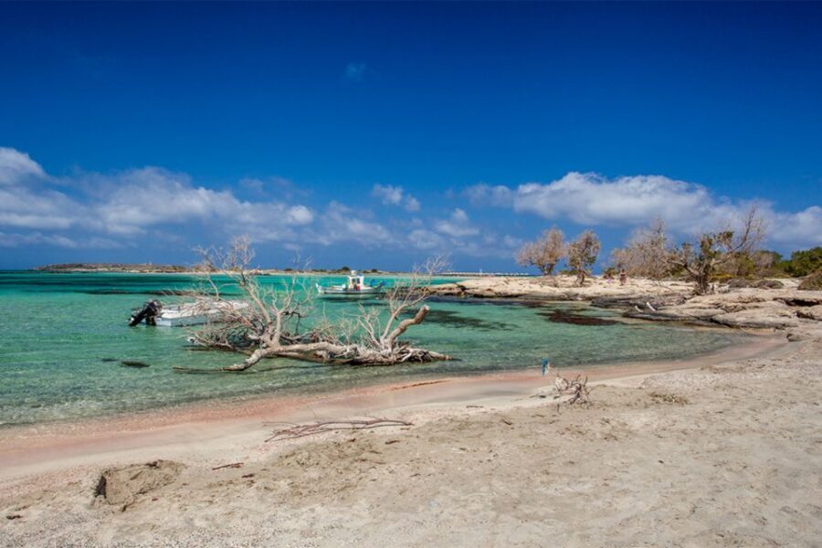 Chania: Elafonisi and Milia Mountain with Loungers and Lunch - The walk to the islands and how to time your photos