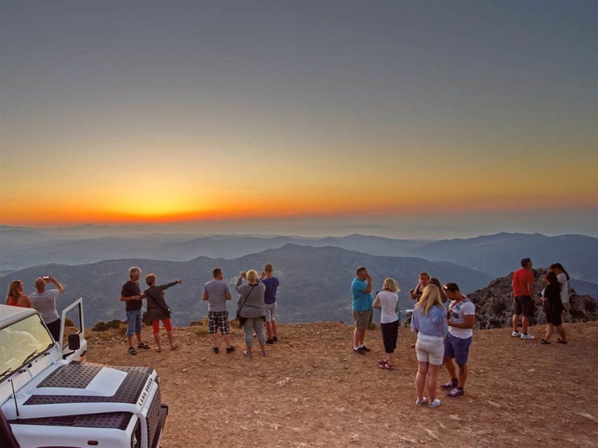Crete: Land Rover Safari with Sunset Viewing, Dinner, & Wine - Pickup and the Mountain Drive: Your Guide Sets the Mood