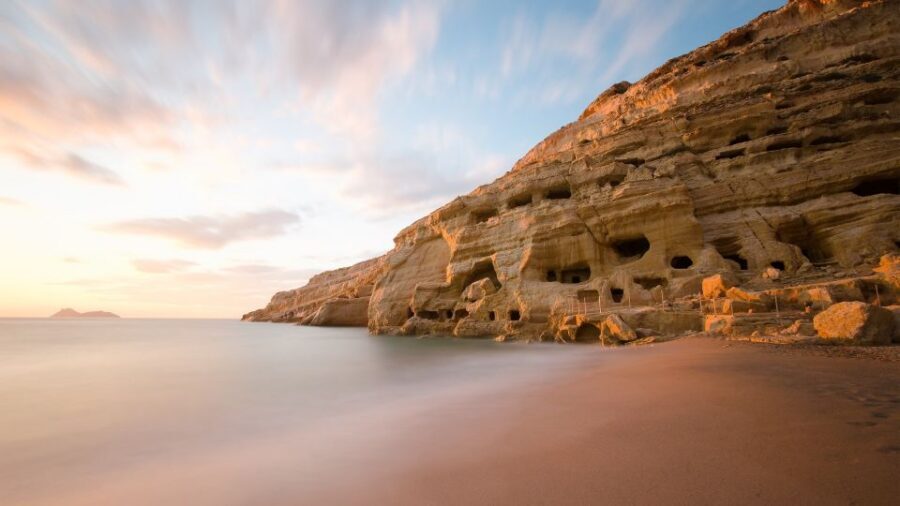 Crete: Matala Beach and Hippie caves, Red beach - Matala Beach Time: Swim First, Wander Second