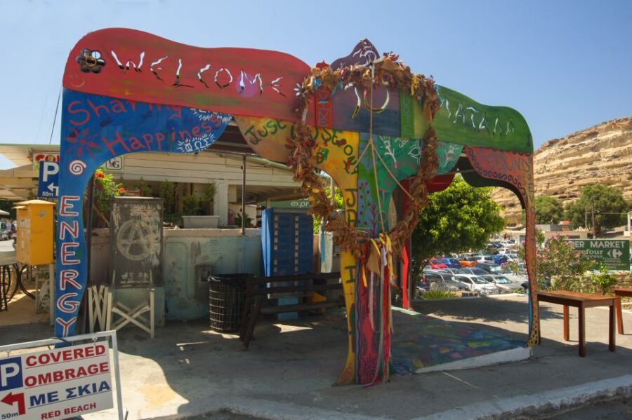 Crete: Matala Beach and Hippie caves, Red beach - The Caves: Ancient Tombs, Hippies, and the 5€ Entrance Fee