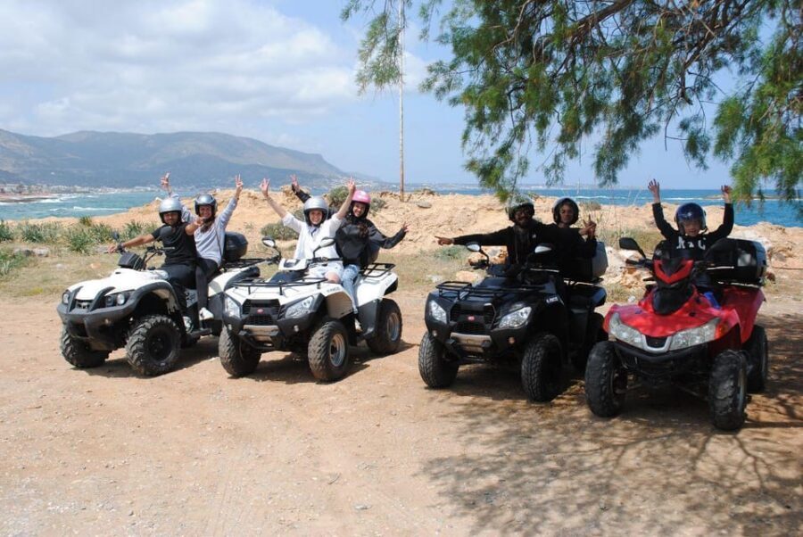 Crete: Off-Road Quad Safari Evening Tour with Hotel Transfer - Malia port views and Potamos Beach: quick scenery with a breather