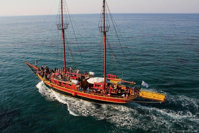 Crete Pirate Ship Cruise with the Black Rose to Stalis and Malia - First water stop near Sant Georges/St. George’s Bay: where the trip earns its keep