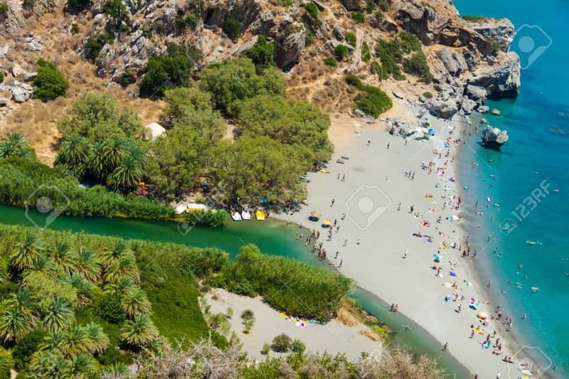 From Rethymno/Chania: Day Trip to Preveli Palm Beach - Kourtaliotiko Gorge: stairs, stones, and spring-fed water