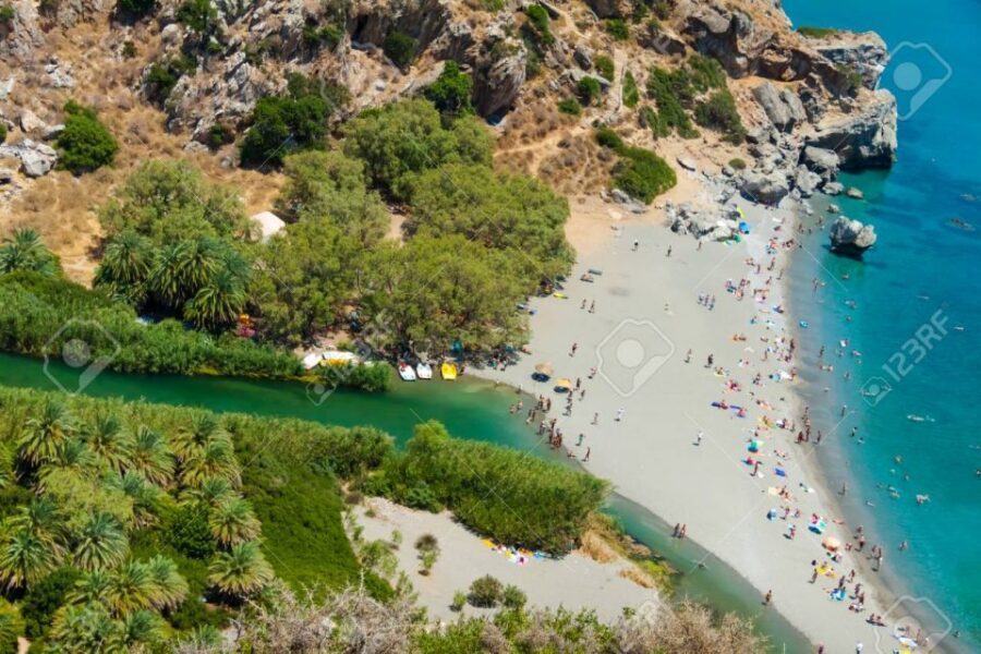 From Rethymno/Chania: Day Trip to Preveli Palm Beach - Plakias stop: short and best used for a quick reset