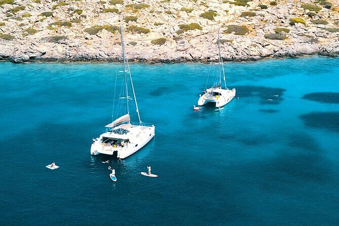 Heraklion: Catamaran Cruise to Dia with Sunset, Meal & Bar - From Cafe MarinaLeof to Dia Island: The Simple Start