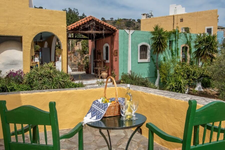 Heraklion: Cretan Cooking Lesson with Lunch in Arolithos - The terrace lunch: where the views and the food meet