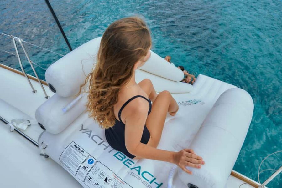 Heraklion: Dia Island Catamaran Cruise with Dinner and Wine - Dia Island Bay (About 2.75 Hours): Swim, Snorkel, SUP, and Fish