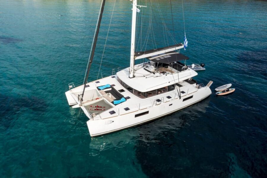 Heraklion: Dia Island Luxury Catamaran Cruise with Meal - Dia Island at Anchor: Swimming, Snorkeling, Fishing, and SUP