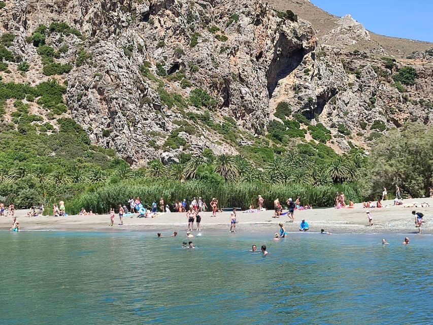 Heraklion: Preveli By Boat, Damnoni & Kourtaliotiko Springs - Damnioni Beach: 90 minutes to swim, eat, and hop to nearby coves