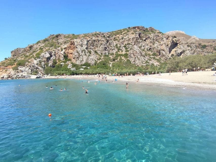 Heraklion: Preveli By Boat, Damnoni & Kourtaliotiko Springs - Preveli Palm Beach: swim, stroll, and use the time for snorkeling