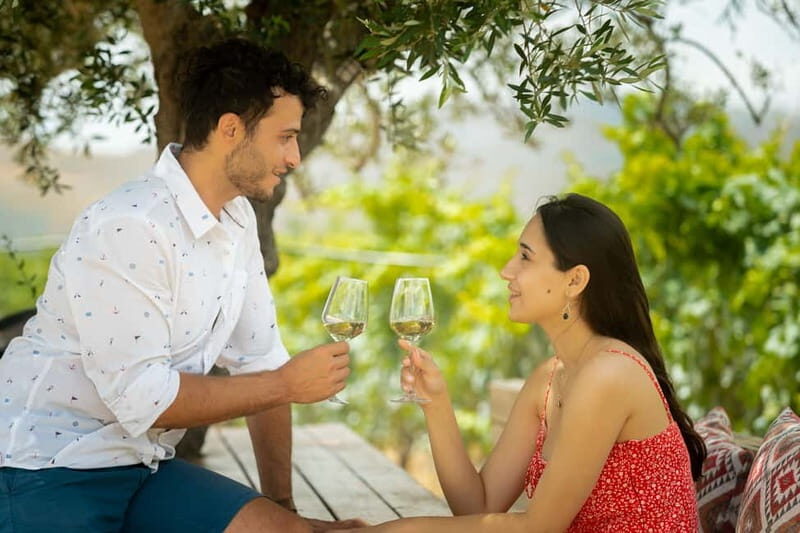 Heraklion: Private Food and Wine Tour with a local Sommelier - First winery: organic cellar time, brunch, and the raki finish