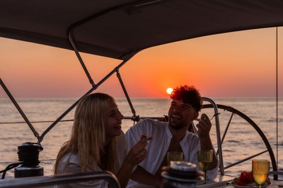 Heraklion: Sunset Sailing Cruise Dia Island with Snorkeling - On-Deck Food and Drinks: Greek Comfort While You Sail