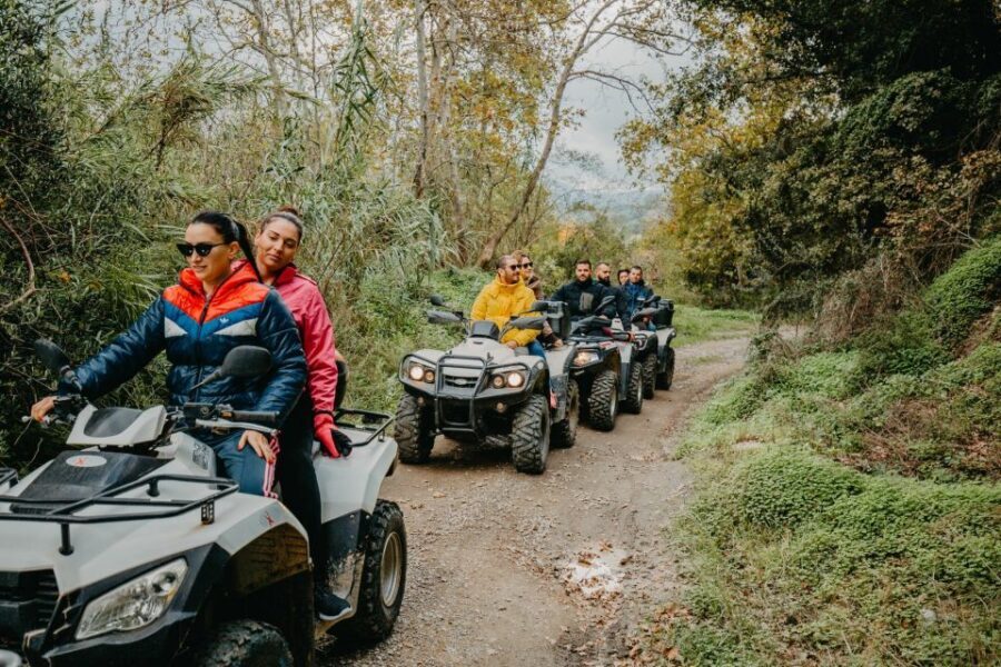 Hersonissos: ATV Quad Bike Safari in the Mountains of Crete - A view payoff: Lyttos and Kasteli, then downhill with raki