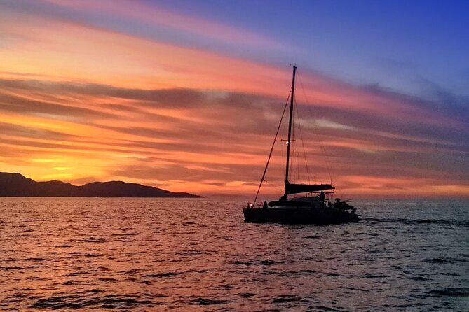 Hersonissos: Luxury Sunset Catamaran Cruise Sushi & Open Bar - Entering Hersonissos Sunset Mode on a Luxury Catamaran