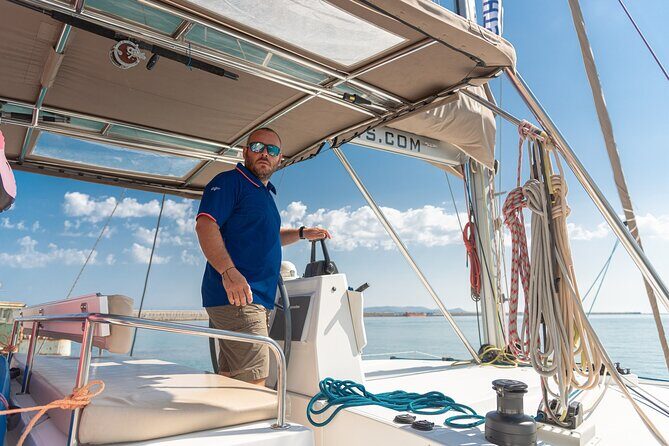 Hersonissos: Luxury Sunset Catamaran Cruise Sushi & Open Bar - Lunch Without Cooking: Sushi Rolls and Open Bar Mid-Cruise