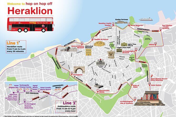 Hop-On Hop-Off Sightseeing Bus Tour in Heraklion - Ammoudara beach route: getting to the resorts the easy way