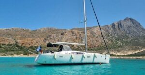 Kissamos: Balos and Gramvousa Private Sailing Trip with Meal - Kissamos port, the Izabela sailboat, and what the onboard setup means