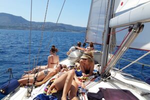 Private Sail in Chania - Hands-on sailing time between swim stops