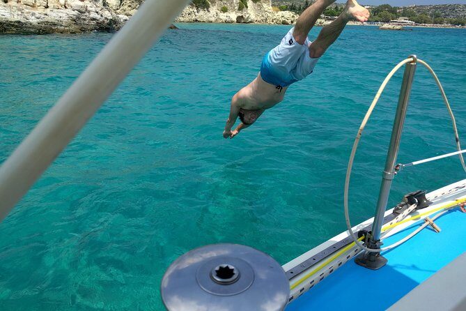 Private Sail in Chania - Stop 2: Almyrida Beach Hotel area, Karga island, and the Drapano lighthouse pass