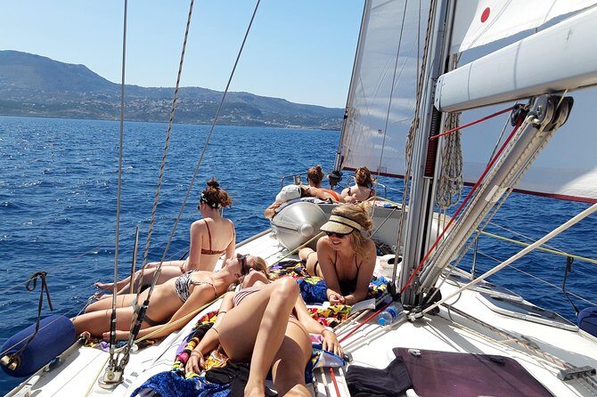 Private Sail in Chania - Hands-on sailing time between swim stops