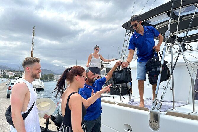 Rethymno Catamaran Cruise: Healthy Lunch & Open Bar - Where it starts in Rethymno, and what you’ll do before the sailing