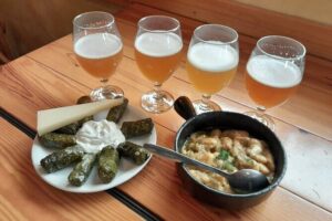Sunset Craft Beer & Food Tour - Chania Old Port - Stop 1 in Chania Old Town: Lunch, Beer Pairings, and a Real Tasting Menu