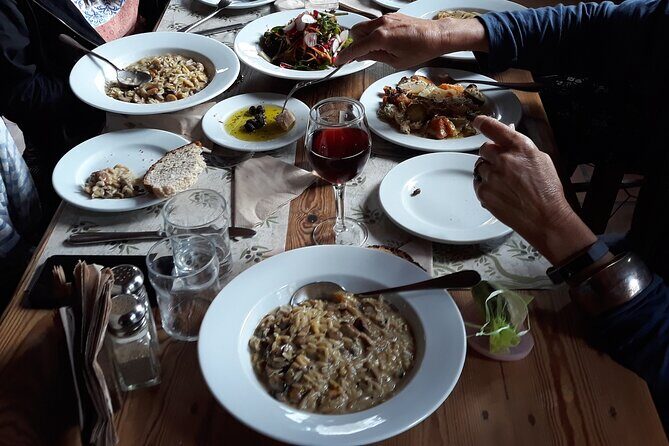 Wine & Olive Oil Tour with lunch at the White Mountains - Lunch time at 1200m: Samaria Gorge entrance views from the table